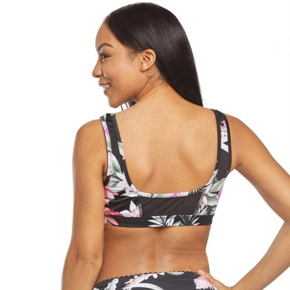 Tommy Bahama Island Active Ginger Flowers Reversible Scoop Neck Bra Swim Top - Picture 2 of 9